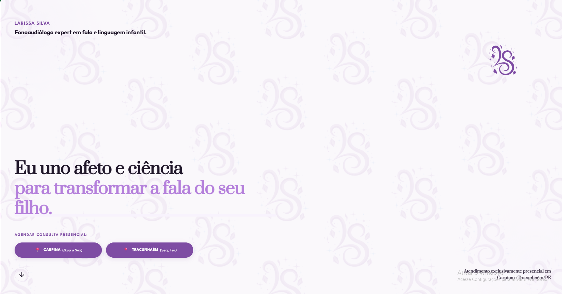 Landing Page Fonoaudióloga Larissa Silva